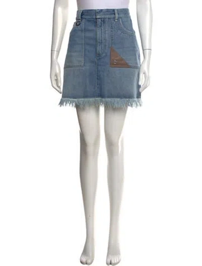 Pre-owned Fendi Mini Skirt In Blue
