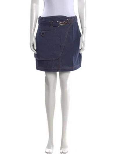 Pre-owned Fendi Mini Skirt W/ Tags In Blue