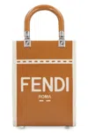 Fendi Mini Sunshine Crossbody Satchel With Adjustable Strap In Brown