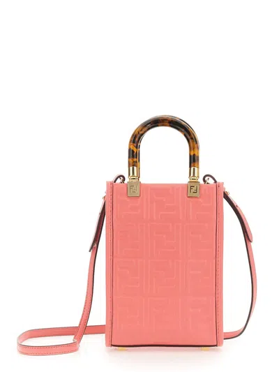 Fendi Mini Sunshine Shopper Handbag In Pink