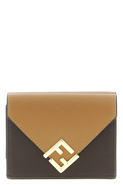 Fendi 'mini Tri-fold Ff Diamonds' Wallet In Brown