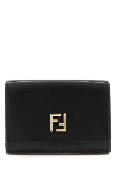Fendi Mini Trifold Vitelio Grace Leather Wallet In Black