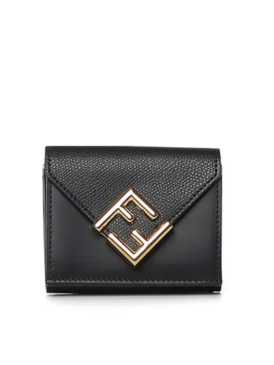 Fendi Mini Tri-fold Wallet In Black