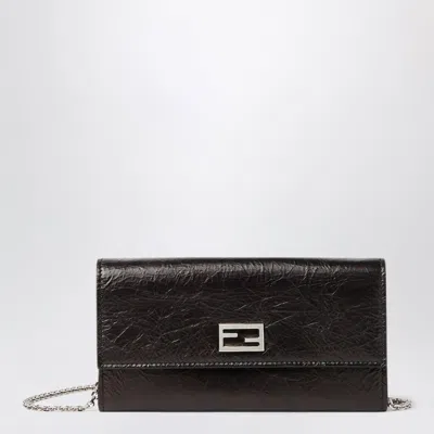 Fendi Mini Tube Continental Wallet With Chain In Red
