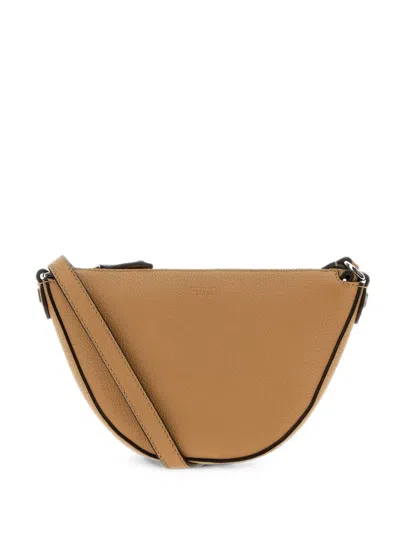 Fendi Mini V-charm Crossbody Bag In Cammellopa