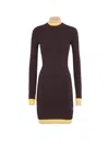 Fendi Mini Wool Dress In Brown