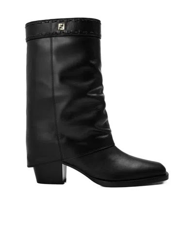 Fendi Minimalist Black Design Ankle Boots