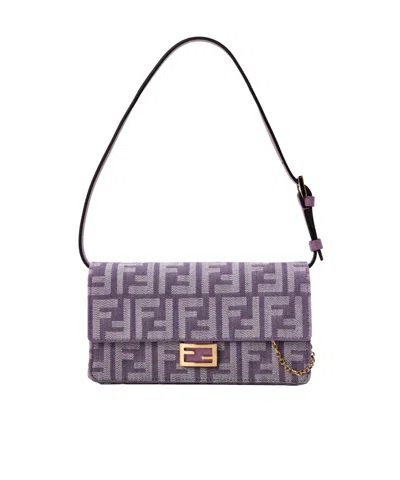 Fendi Minimalist Clutch Bag In Purple