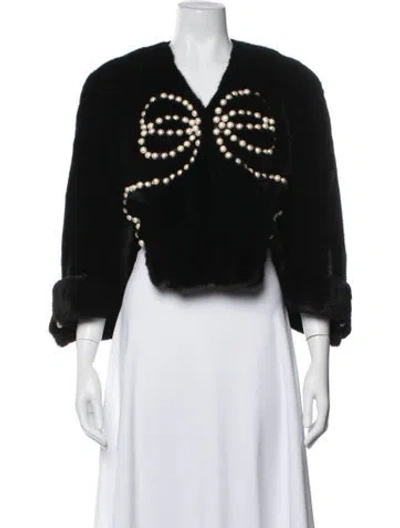 Pre-owned Fendi Mink Jacket In Black