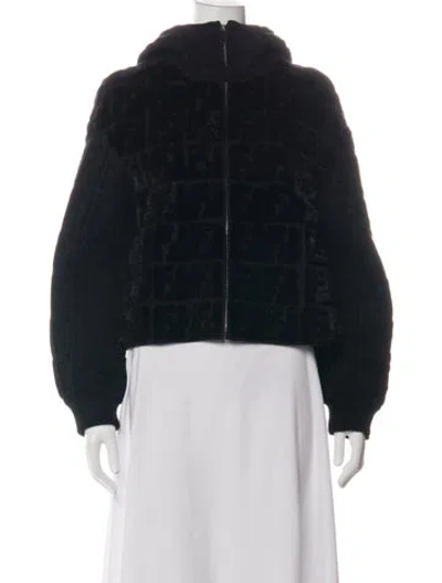 Pre-owned Fendi Mink Jacket In Black
