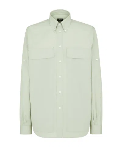 Fendi Button-up Pocket Shirt In Green