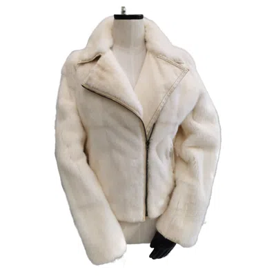 Pre-owned Fendi Mint Vintage  Cream Mink Fur Coat (size 12 - L) In White