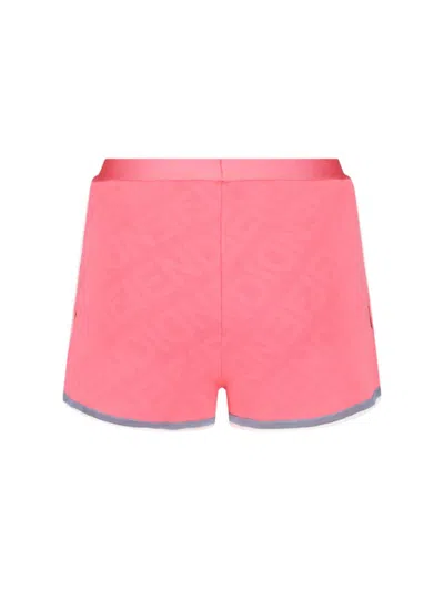 Fendi Mirror Logo Pants In Rosa