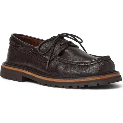 Fendi Moc Toe Boat Shoe In Brown