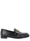 Fendi Nappa Leather Baguette Loafers Fringe Detail In Blue