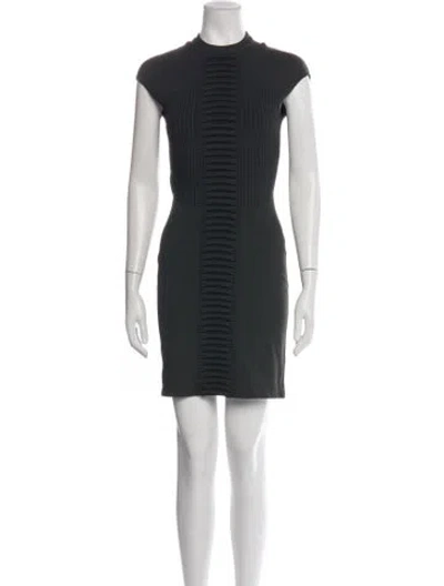 Pre-owned Fendi Mock Neck Mini Dress In Green