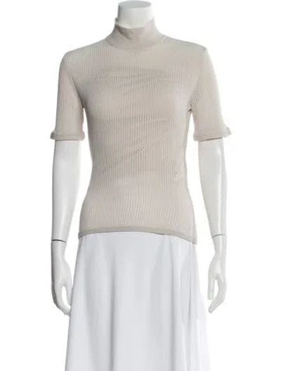 Pre-owned Fendi Mock Neck Sweater In Neutral