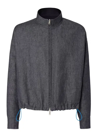 Fendi Modern Oversized Coat For Men In Blue