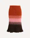 Fendi Gradient Mohair And Wool High-waisted Midi Skirt Clothing In Multi
