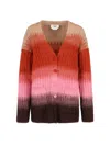 Fendi Gradient Knit Cardigan Featuring Front Pockets In Multi