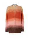Fendi Gradient Knit Cardigan Featuring Front Pockets In Pink