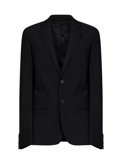 Fendi Mohair Blend Single-breasted Blazer In Black