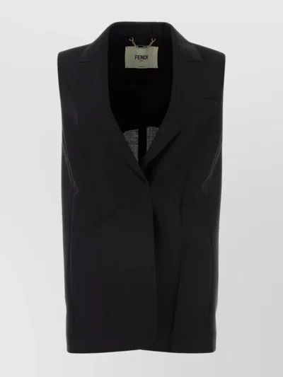 FENDI MOHAIR BLEND VEST BACK VENT