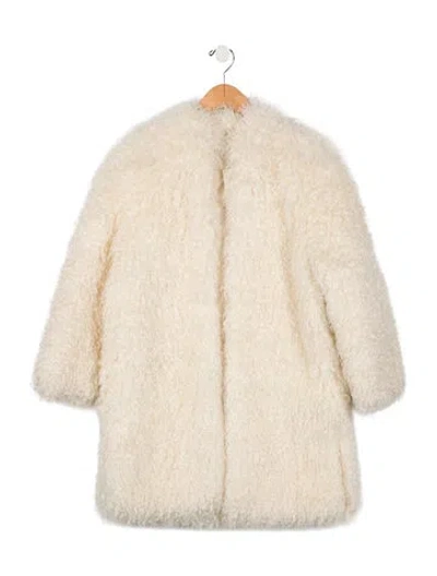 Pre-owned Fendi Kids' Mohair Faux Fur Coat In Neutrals