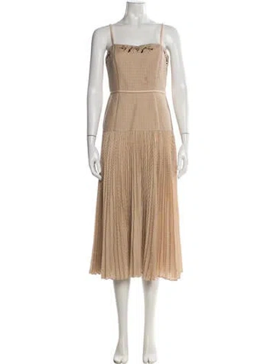 Pre-owned Fendi Mohair Midi Length Dress In Neutral