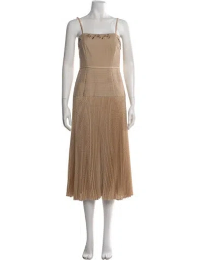 Pre-owned Fendi Mohair Midi Length Dress In Neutral