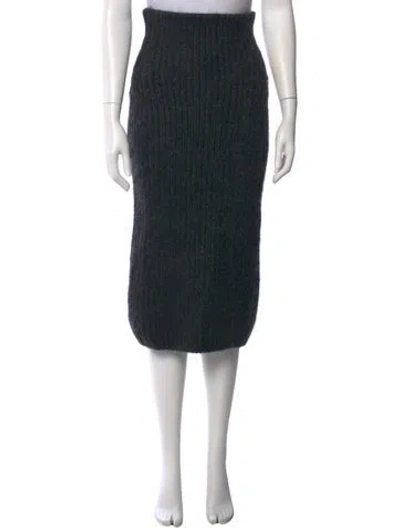 Pre-owned Fendi Mohair Midi Length Skirt In Gray