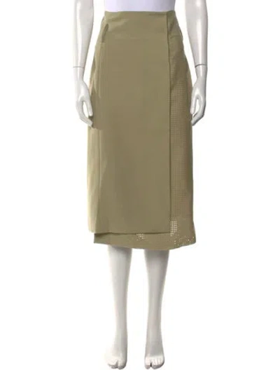 Pre-owned Fendi Mohair Midi Length Skirt In Green