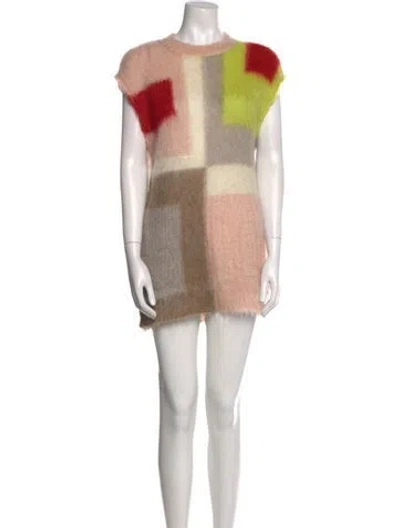 Pre-owned Fendi Mohair Mini Dress In Pink
