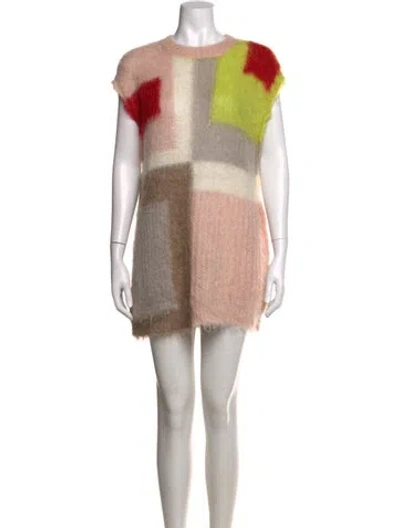 Pre-owned Fendi Mohair Mini Dress In Pink