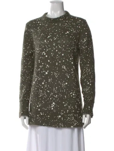 Pre-owned Fendi Mohair Patterned Sweater In Green