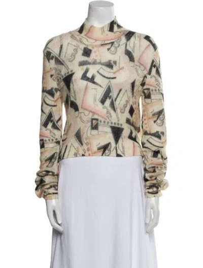 Pre-owned Fendi Mohair Printed Sweater In Neutral