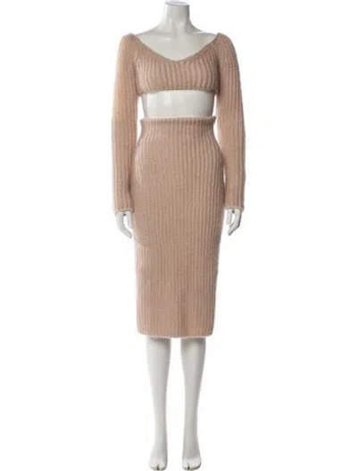 Pre-owned Fendi Mohair Skirt Set In Pink