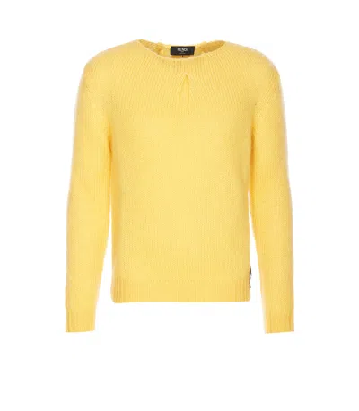 Fendi Mohair-blend Sweater In Yellow
