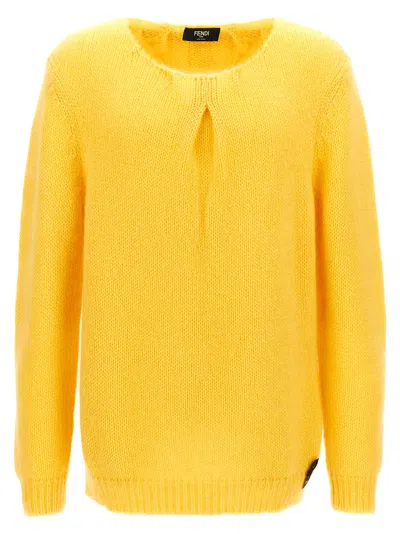 Fendi Mohair-blend Sweater In Yellow