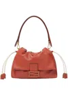 Fendi Women Mamma Baguette Leather Shoulder Bag In Brown
