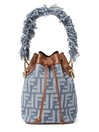 Fendi "mon Tresor" Bag In Jacquard Ff In Blue
