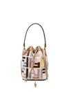 Fendi Women Embroidered Canvas Mon Tresor Bucket Bag In 中性色