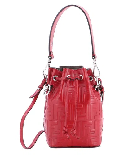Pre-owned Fendi Mon Tresor Bucket Bag Zucca Embossed Mini (authentic Pre-loved)
