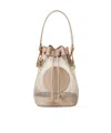 Fendi Mon Tresor Dove Gray Ff Mesh Mini-bag In Dove-grey