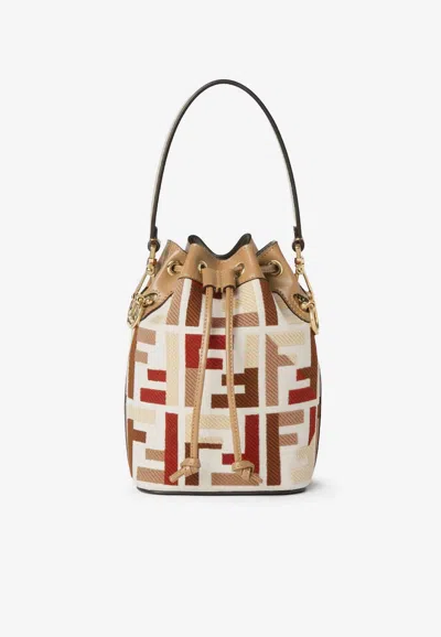 FENDI MON TRESOR FF JACQUARD BUCKET BAG