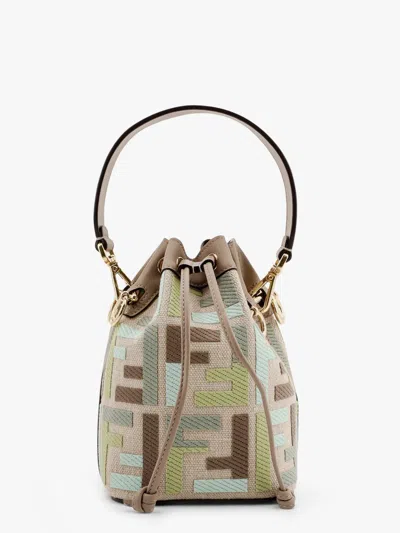 Fendi Mon Tresor Iconic Embossed Ff Motif Embroidered Canvas Bucket Bag