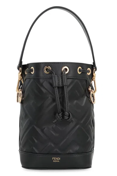 Fendi Mon Tresor Leather Mini Bag In Black