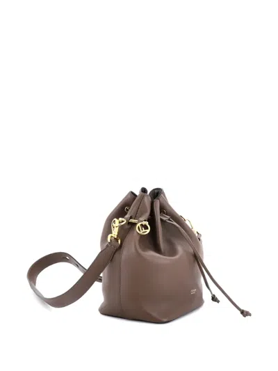 Pre-owned Fendi Mon Tresor Leather Small Bucket Bag In Brown