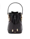 Fendi Mini Mon Tresor Leather Bucket Bag In Black