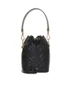 Fendi Mon Tresor Mini Bag In Black Leather With Ff Motif In Black